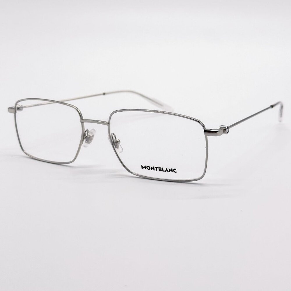 NEW MONTBLANC EYEGLASSES MB0076O 006 SILVER MEN EYEWEAR MONTBLANC
